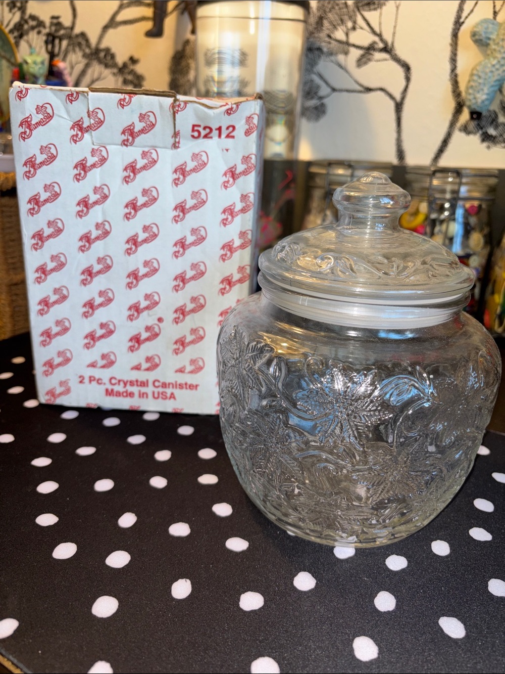 NIB Princess House "Fantasia" crystal canister, model #5212.It is a 2-piece set